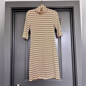 NWOT Monte the Label Ribbed Stripe Turtleneck Dress Size S